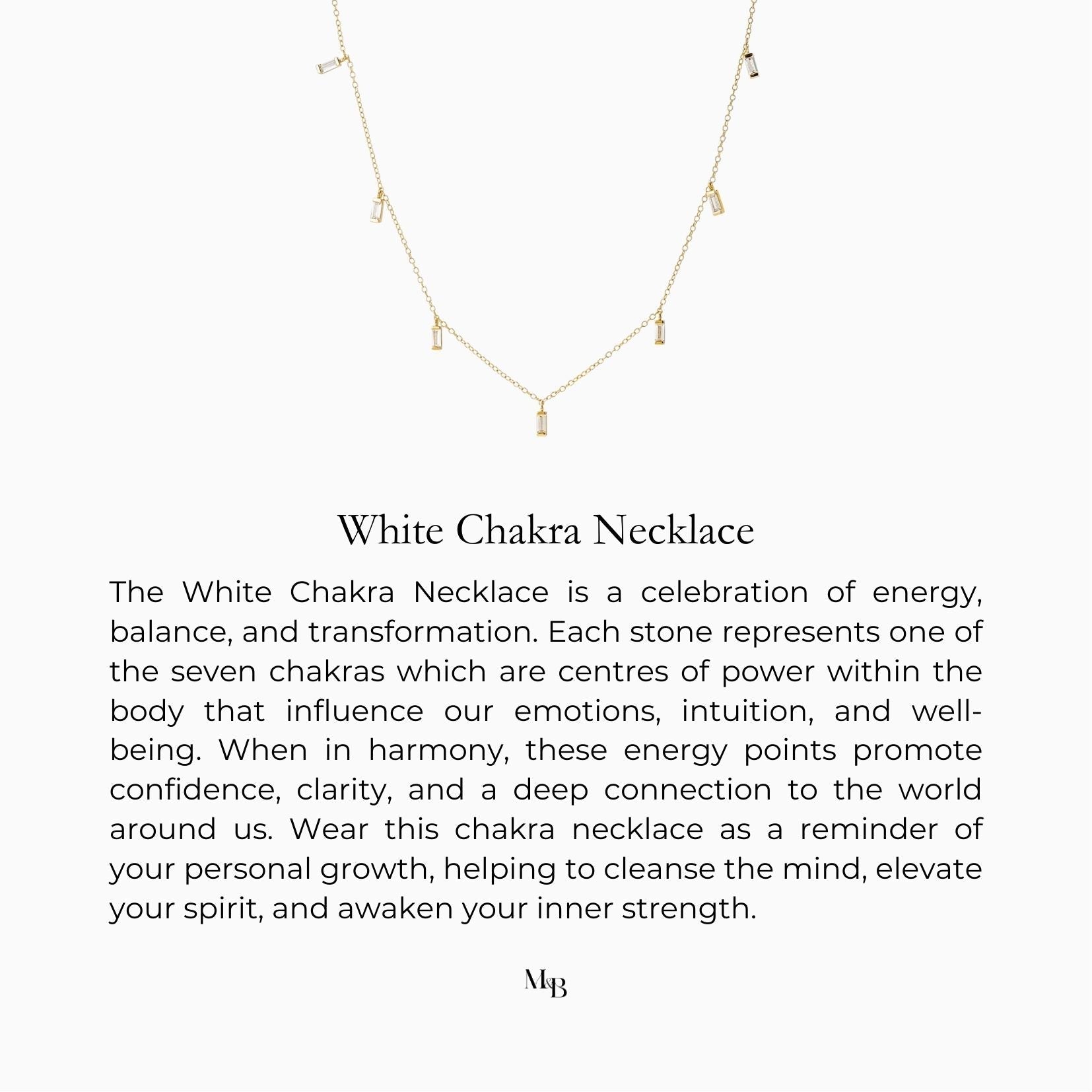 White Chakra Necklace - Gold