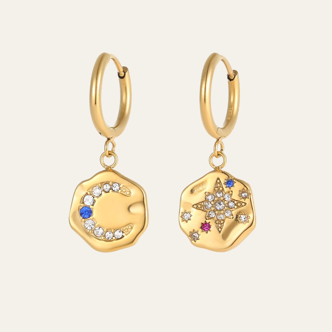 My Sun, Moon & Stars 3.0 necklace & earrings set - gold