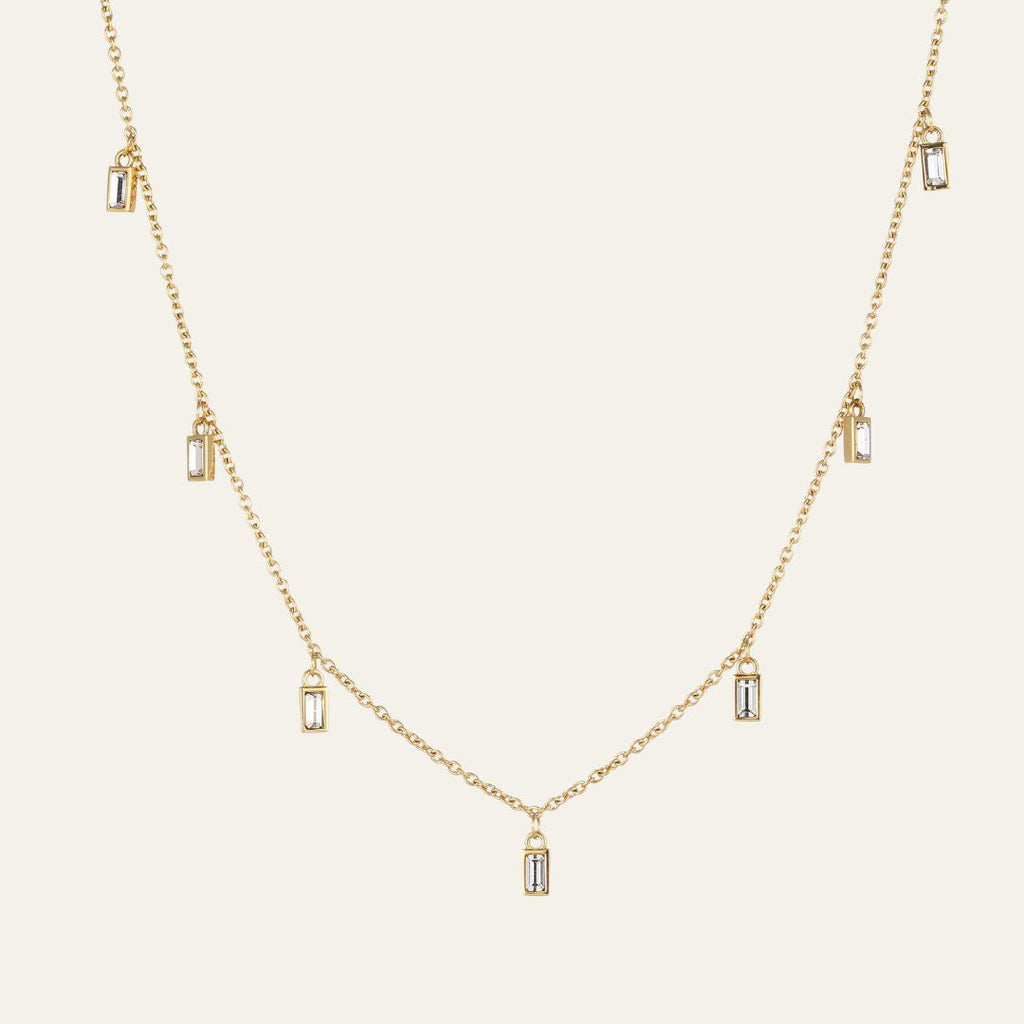 White Chakra Necklace - Gold
