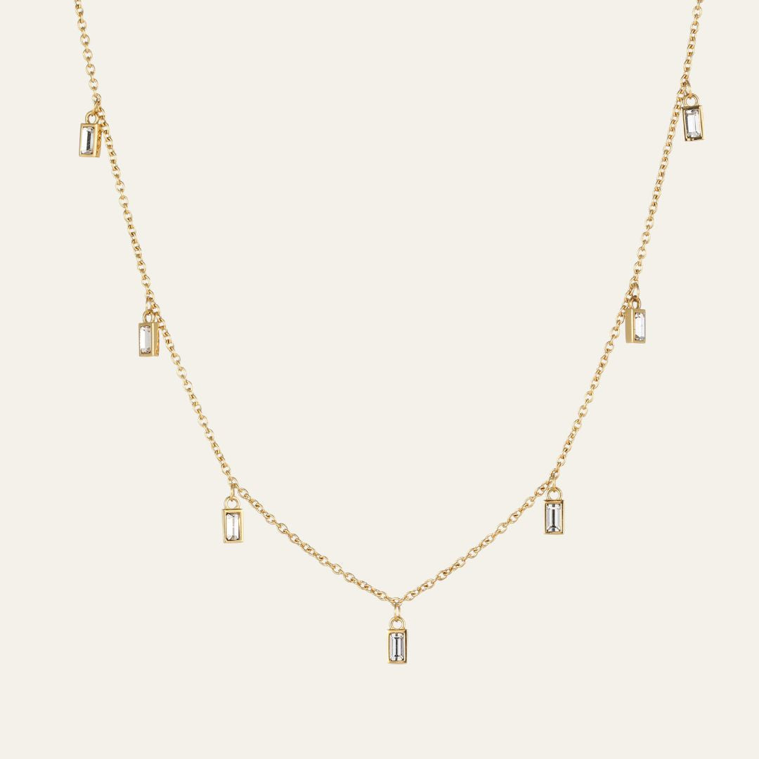 White Chakra Necklace - Gold